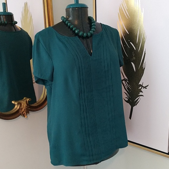 LOFT Tops - Ann Taylor LOFT Teal Blouse Size L
